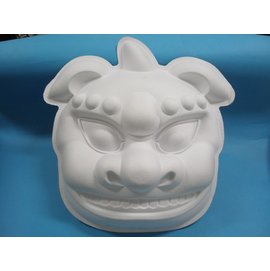 大獅頭彩繪 彩繪獅頭面具 空白獅頭面具/一袋10個入{定199}舞獅耍獅頭 弄獅~5207