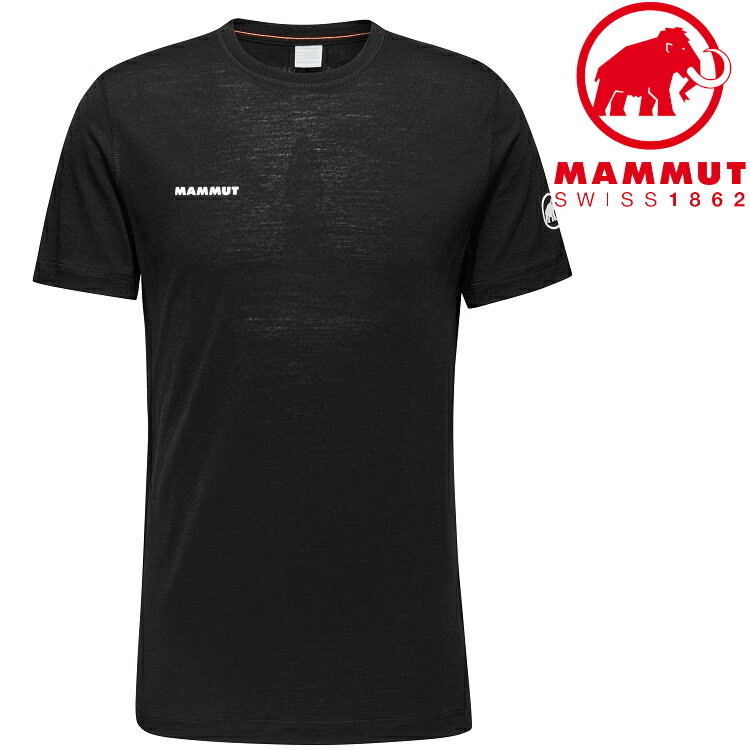Mammut 長毛象 Tree Wool FL 男款 羊毛混紡快乾抗臭短袖T恤/圓領排汗衣 1017-06660 0001 黑色