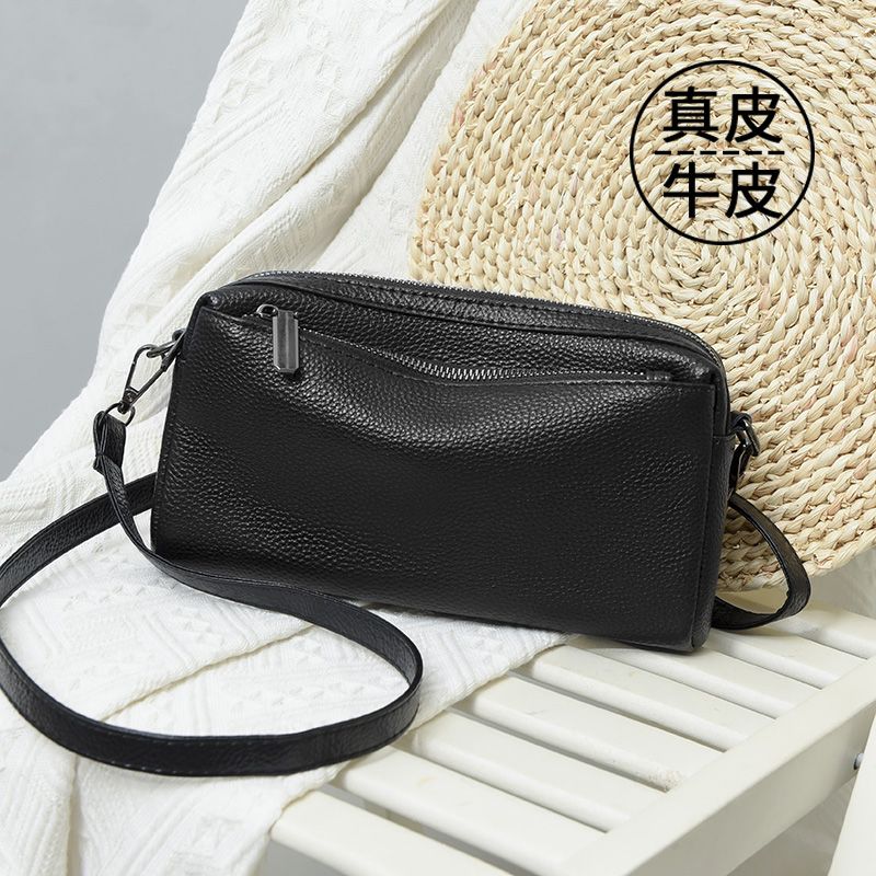 頭層牛皮斜揹包女真皮2024新款簡約軟皮小包包女包時尚洋氣單肩包