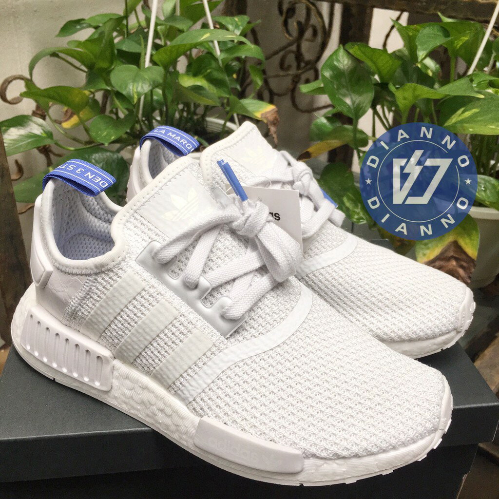 帝安諾-實體店面ADIDAS NMD_R1 BOOST 編織聖保羅藍水晶藍小鬍子白