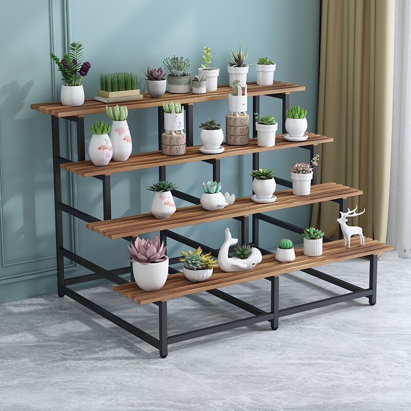 花架子多層階梯式陽台置物架客廳戶外落地梯形鐵藝室外多肉花盆架 幸福驛站