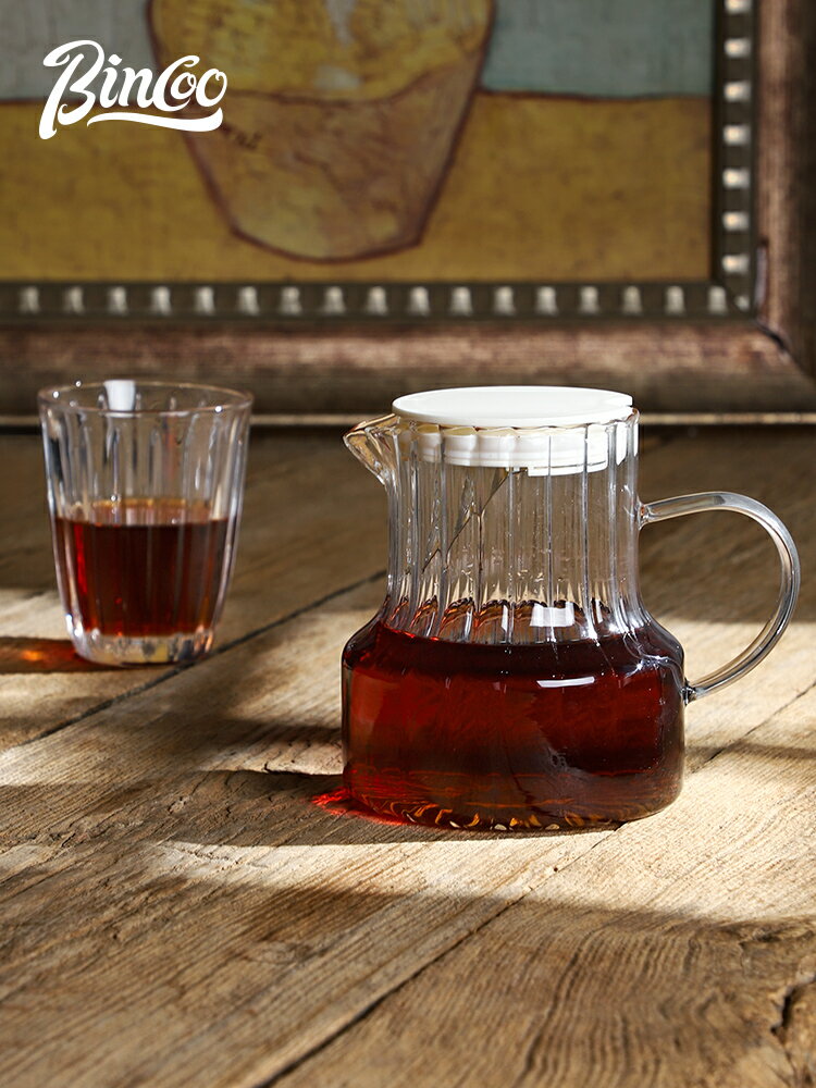 Bincoo咖啡分享壺玻璃壺冷萃咖啡濾紙冰咖啡家用過濾冷泡茶花茶壺