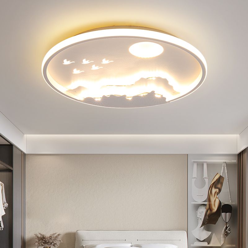 臥室燈簡約現代LED吸頂燈客廳書房圓形溫馨浪漫個性創意調光燈具