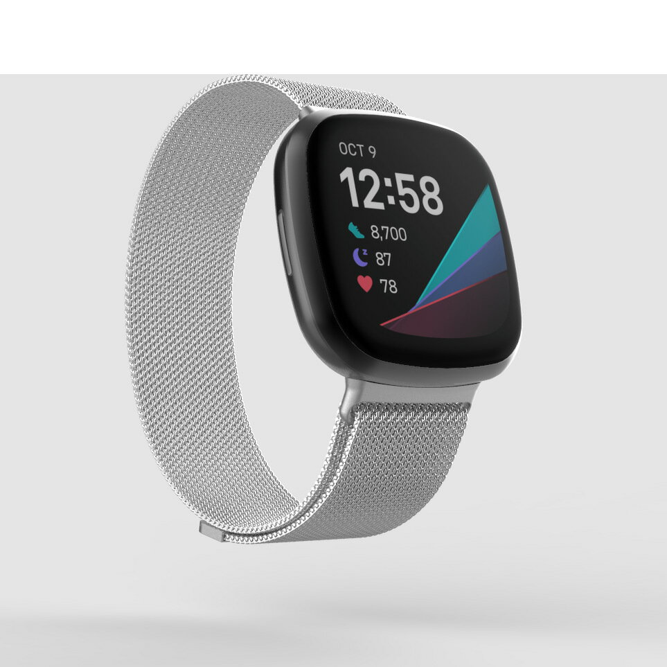 優樂悅~適用fitbit versa3代手錶 金屬米蘭尼斯表帶 versa3 手錶 表帶