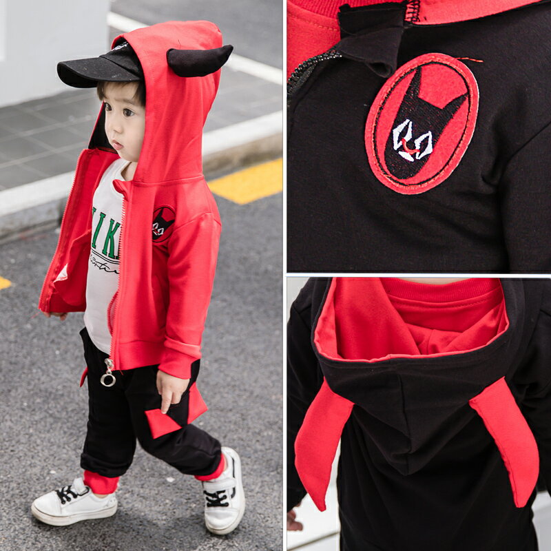 童裝男童秋裝新款套裝兒童韓版寶寶春秋季帥氣運動三件套潮衣 2
