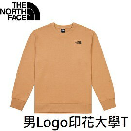 [ THE NORTH FACE ] 男 Logo印花大學T 杏仁奶油 / NF0A86PYI0J