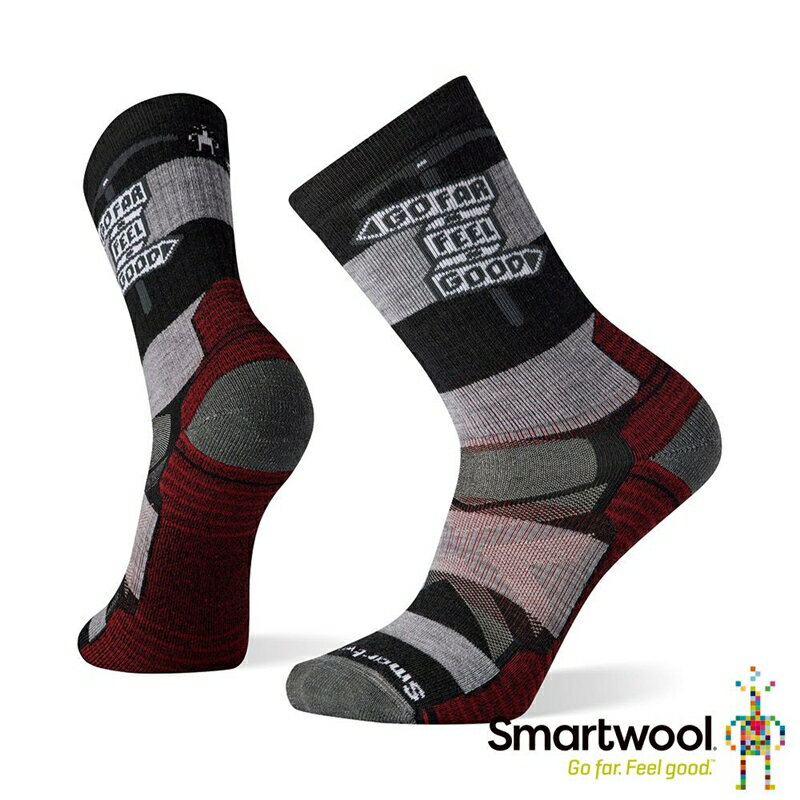 ├登山樂┤美國 SmartWool 機能戶外中級減震GFFG印花中長襪 碳黑色 # SW001607003