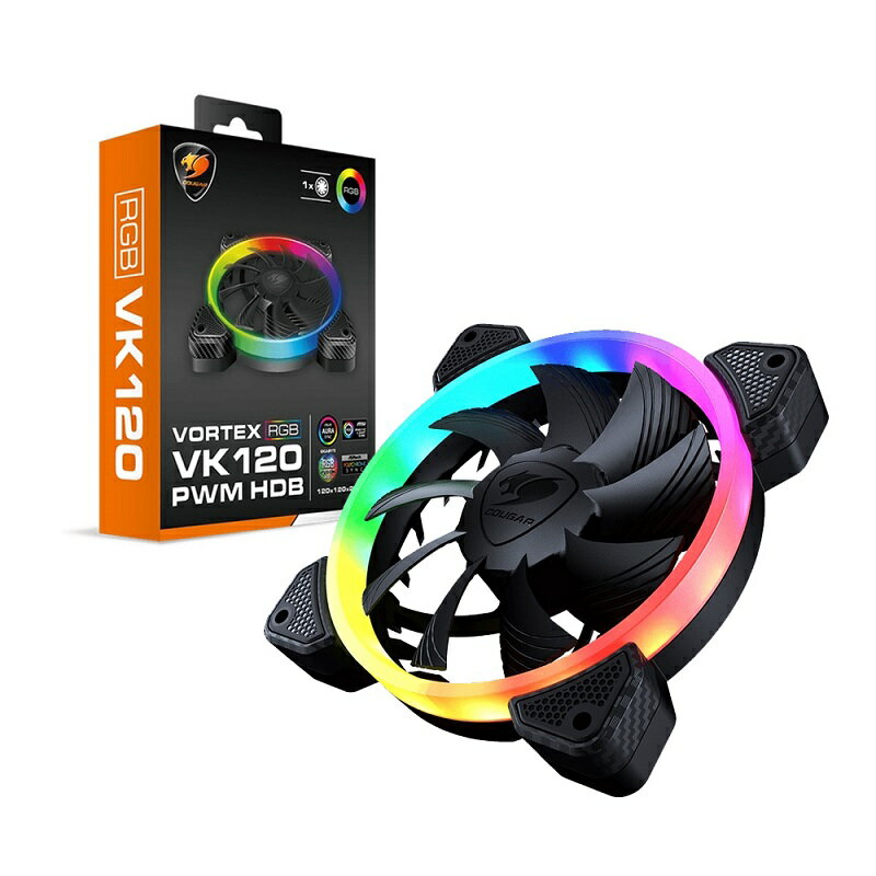 【享最高折300】COUGAR 美洲獅 VORTEX ARGB VK120 散熱風扇/態液壓軸承/CF-VK12HB-RGB