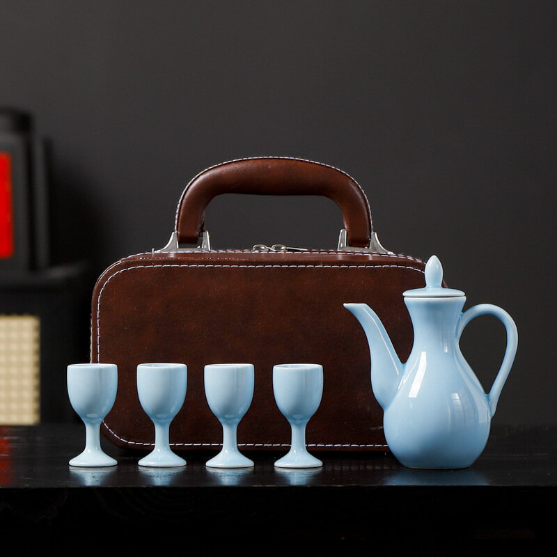 免運 開立發票 酒杯 酒具 陶瓷酒具禮盒套裝中式燙溫家用酒壺白酒杯高腳杯分酒器醋醬油瓶