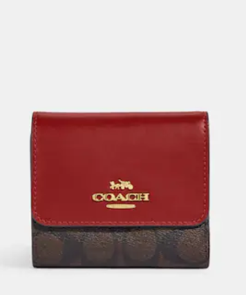 COACH 手拿包Small Trifold Wallet In Blocked Signature Canvas | 合