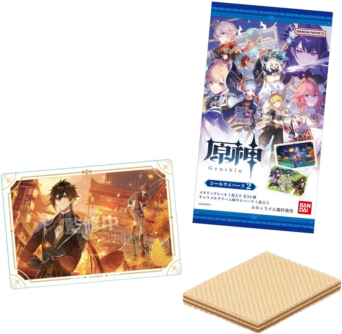 【第2彈】日本 BANDAI 原神 貼紙 威化餅食玩 20入