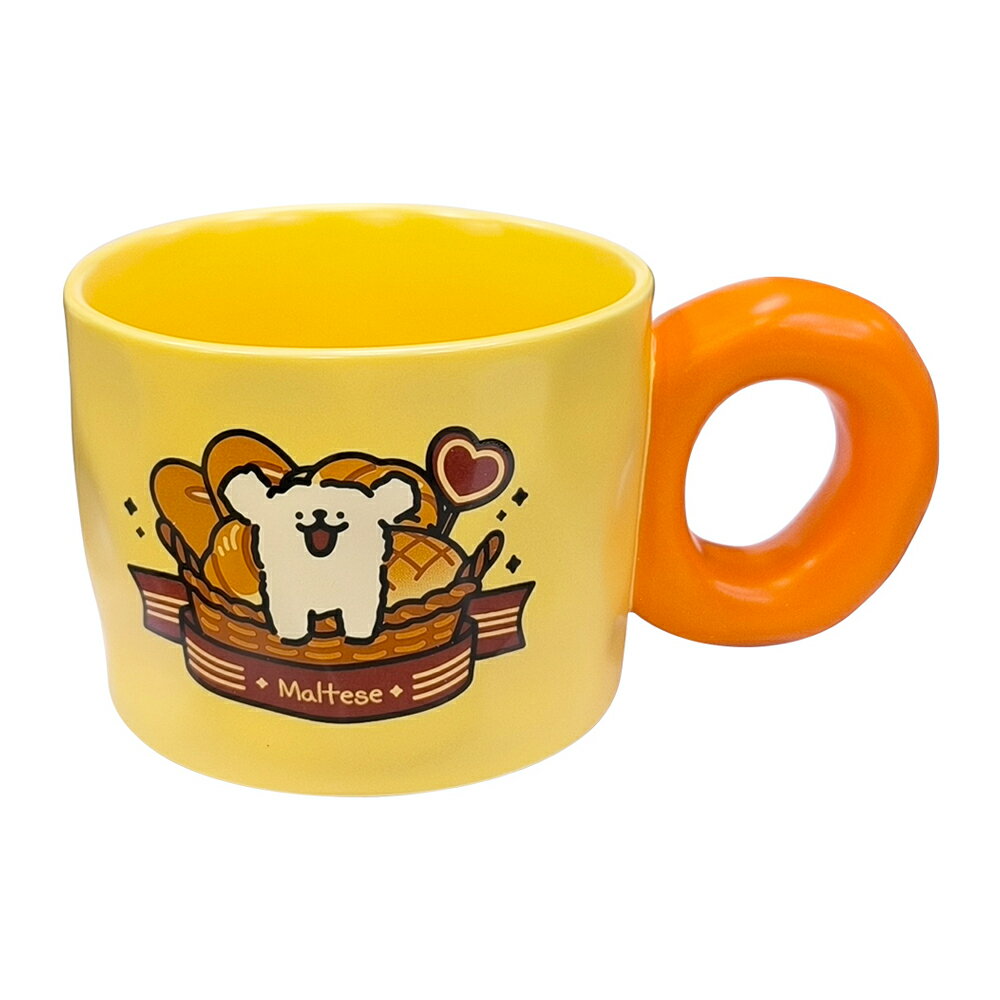 【正版授權】線條小狗 寬口馬克杯 400ml 咖啡杯 寬口杯 小白 馬爾濟斯 狗狗 Maltese - 736386