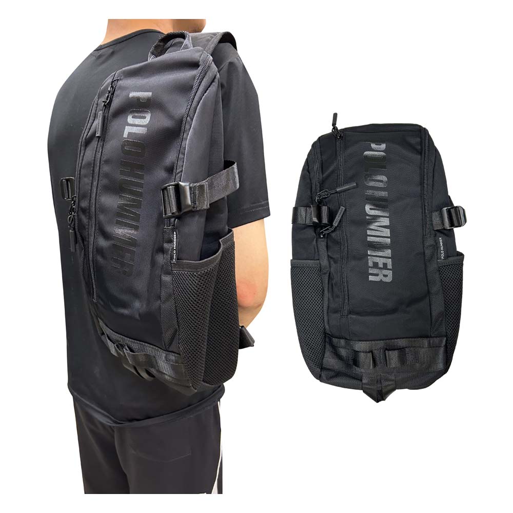 ~雪黛屋~POLO 後背包中小容量U型主袋+外袋共二層防水尼龍布單左肩右肩PW19111