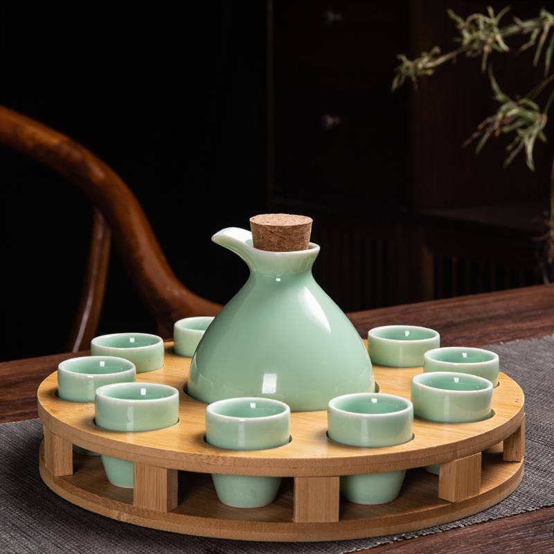 工廠直銷 特惠 免運 酒杯 酒器 紅酒杯 高酒杯 白酒杯 玻璃杯 日式白酒杯套裝清酒酒具家用陶瓷分酒器酒壺復古一口杯小酒盅架子特惠/開立發票 全館八折 快速出貨
