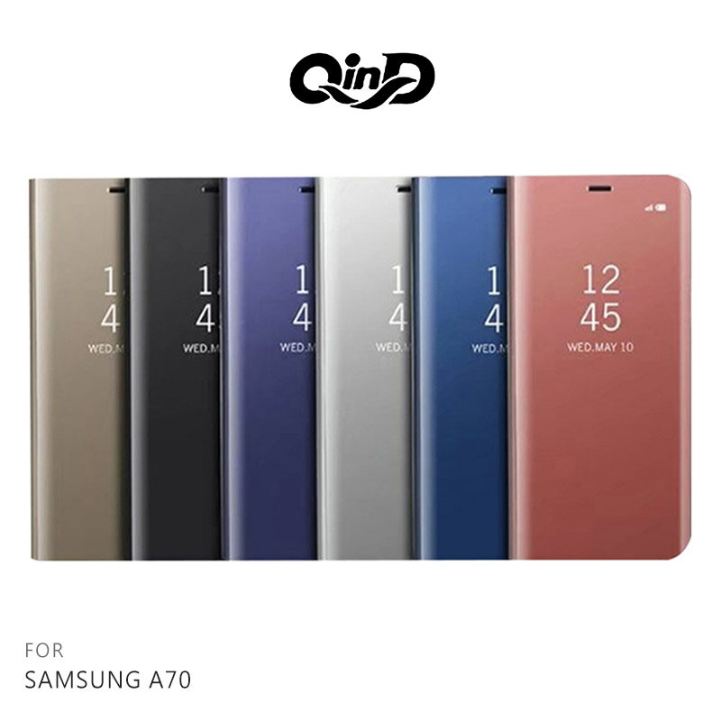 售完不補!強尼拍賣~QinD SAMSUNG Galaxy A70 透視皮套 掀蓋 硬殼 手機殼 保護套 支架