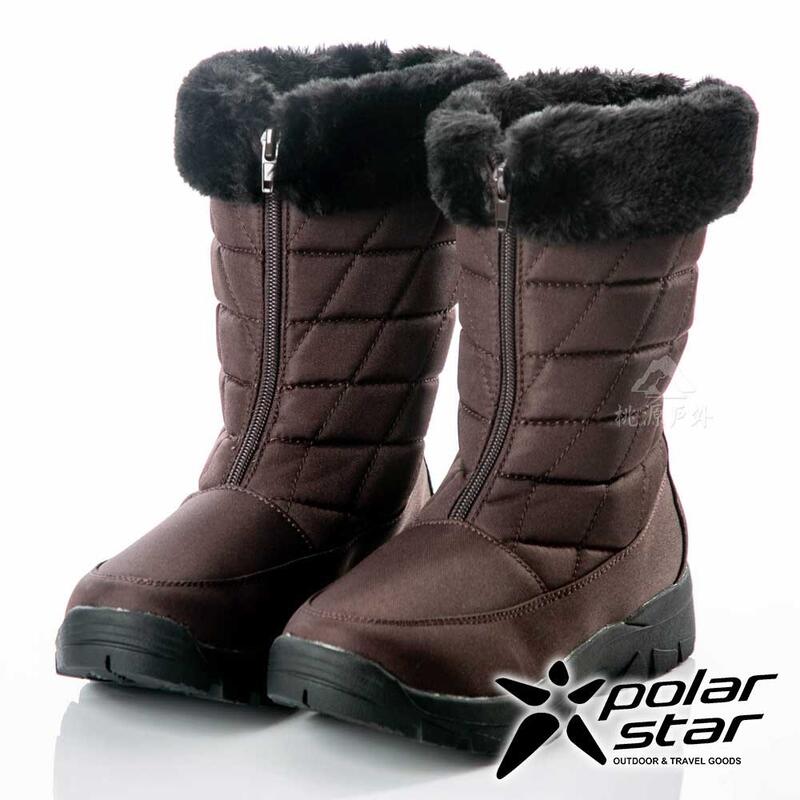 【PolarStar】女保暖雪鞋『棕』P18630 (冰爪 / 內厚鋪毛 /防滑鞋底)