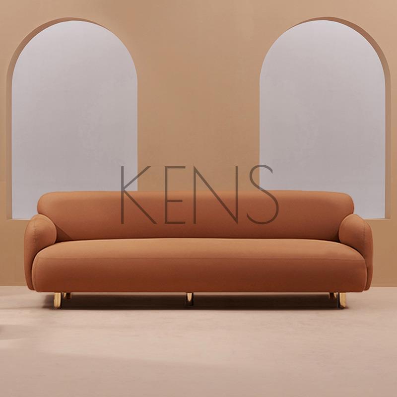 【KENS】沙發 沙發椅 北歐丹麥設計科技布小戶型公寓輕奢乳膠沙發現代簡約奶茶色布沙發