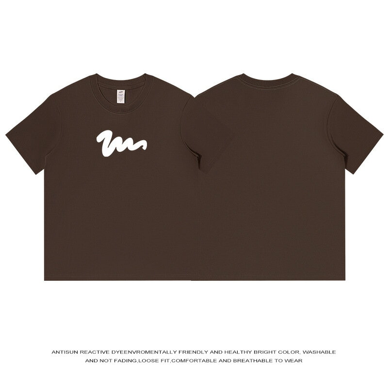 【喜挖】夏季新款純棉塗鴉印花短袖男寬鬆圓領青少年上衣t恤休閒白色衣服 0