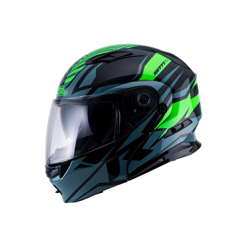 【SOL Helmets】SM-5可掀式安全帽 (迷幻_黑/綠) ｜ SOL安全帽官方商城