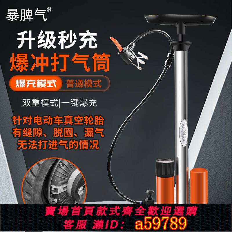 【臺灣公司 可打統編】暴脾氣暴沖高壓打氣筒雙罐儲氣電動車自行車摩托汽車便攜式氣管子