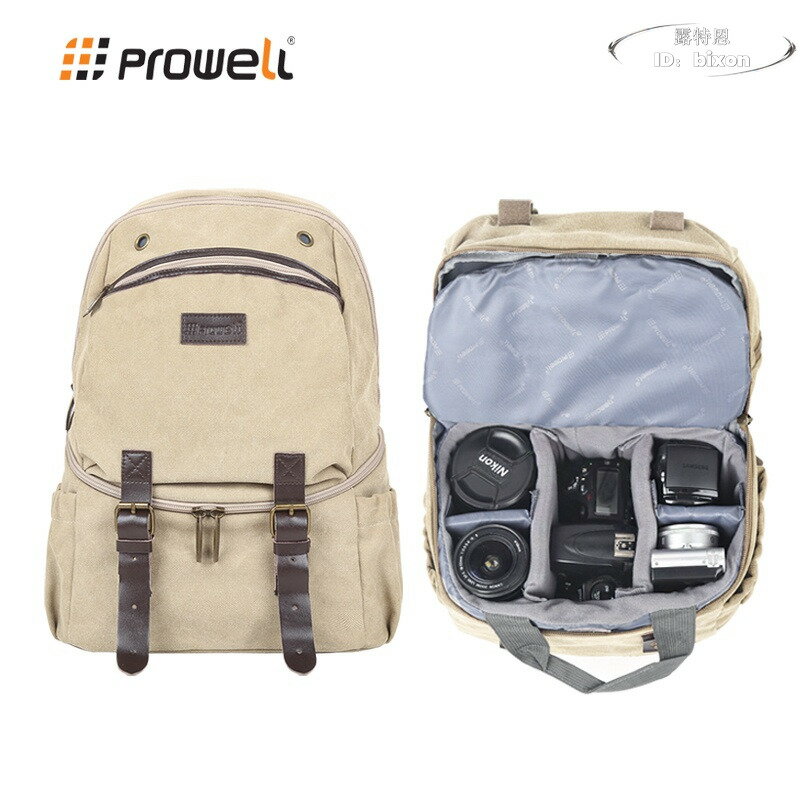 【限時免運】Prowell單眼相機包 雙肩包 工具包 多功能包 微單揹包 休閒復古帆布包 防水攝影包