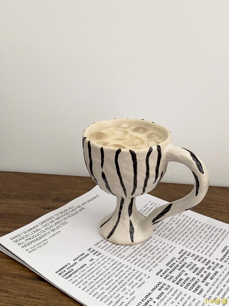 小V優購生日禮物設計感陶瓷咖啡杯復古創意馬克杯高級感水杯小眾杯子