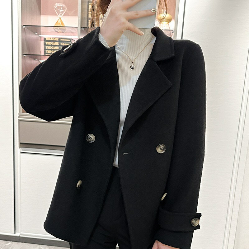 【巴黎精品】羊毛大衣毛呢外套-赫本風短款西裝領氣質女外套4色a1dg50