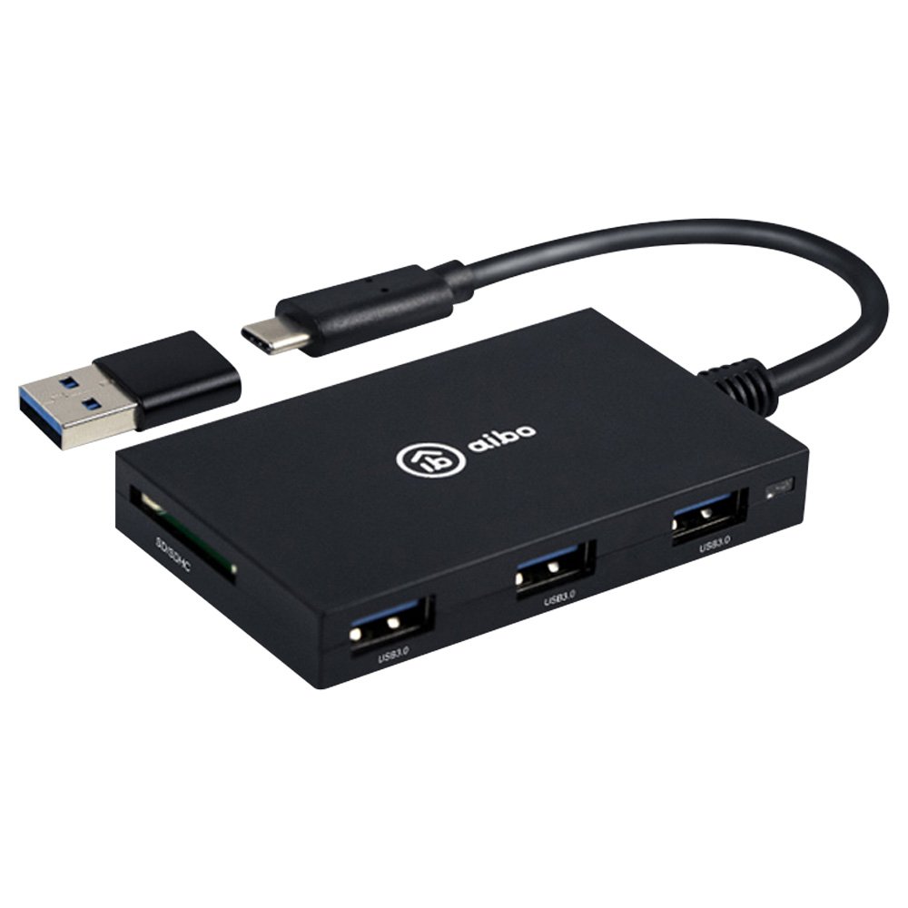 aibo ABX3 TypeC ATM+記憶卡+3.0HUB 多合一晶片讀卡機【九乘九購物網】