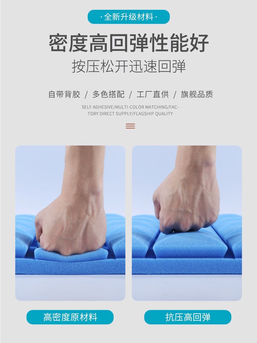 吸音棉 隔音棉 消音棉 防噪音棉 隔音泡棉 吸音泡棉 防撞海綿阻燃吸音棉墻體家用臥室KTV培訓室直播室自粘防噪音消音材料0527 5