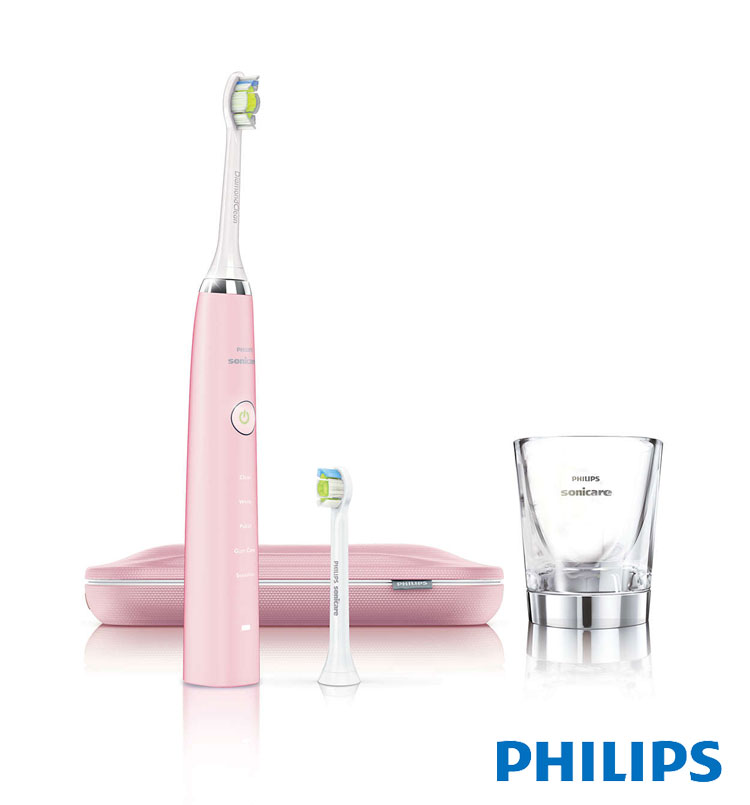 贈原廠裸刷1入+修容組【飛利浦 PHILIPS】Sonicare DiamondClean 粉鑽靚白音波震動牙刷(HX9362)