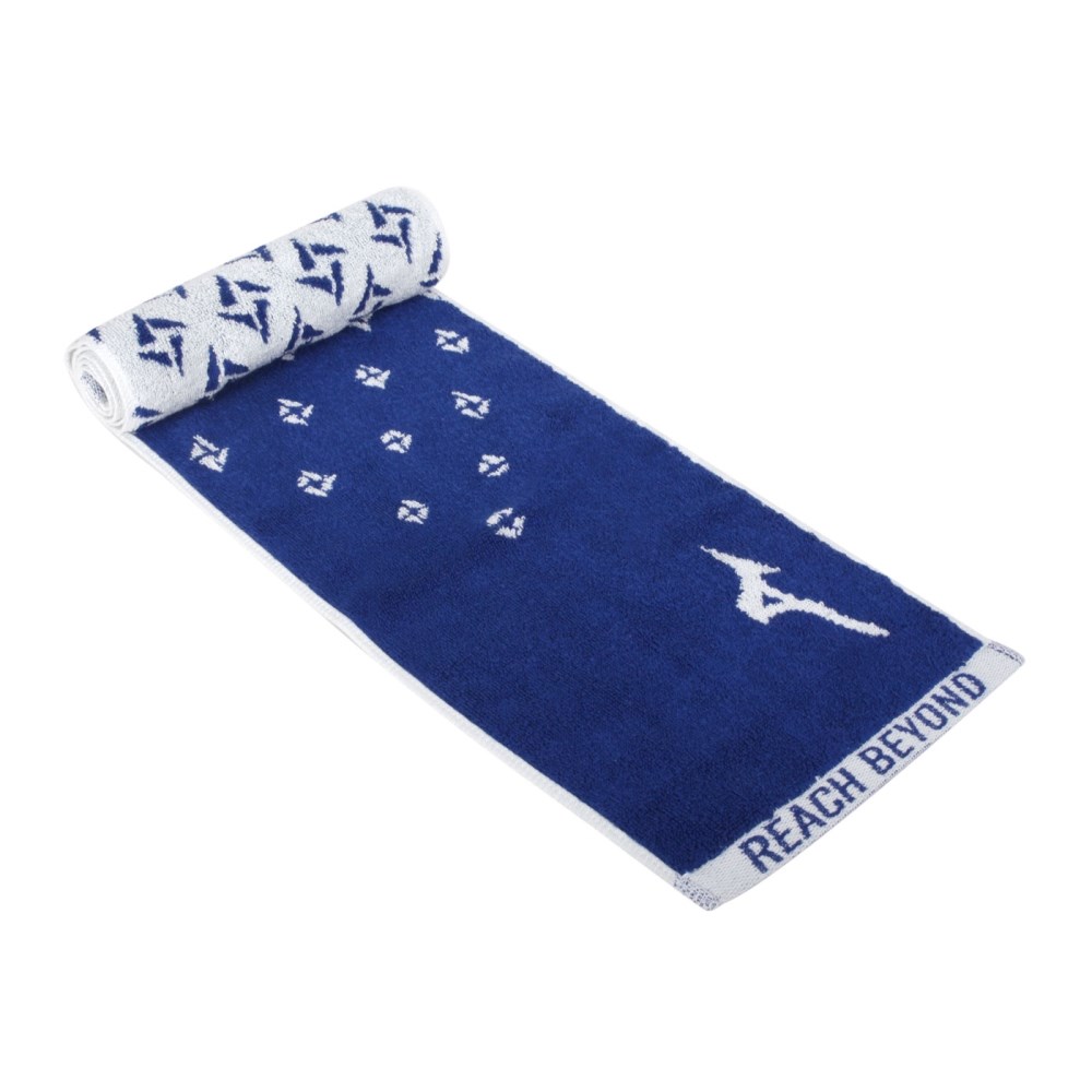 MIZUNO 提花路跑毛巾(臺灣製 銀纖維 海邊 游泳 戲水 慢跑 運動 美津濃「J2TY160127」≡排汗專家≡