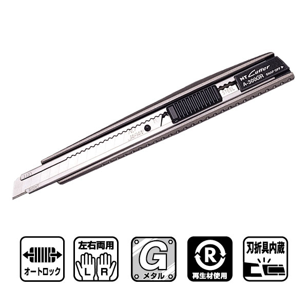 日本 NT 專業型鐵桿 美工刀 左右手通用 /支 A-300GRP【領券滿額再折千12/31止】