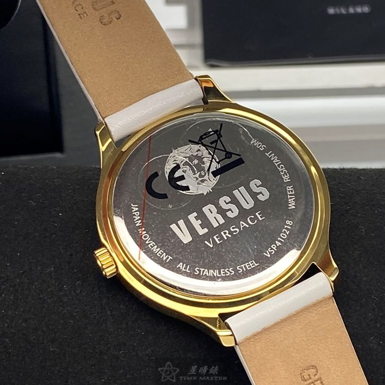 點數9%★VERSUS VERSACE手錶,編號VV00313,40mm金色圓形精鋼錶殼,白色立體懸浮雕刻錶面,白真皮皮革錶帶款,立體感十足!, 作品令人嘆為觀止!【APP下單享9%點數上限5000點】 3