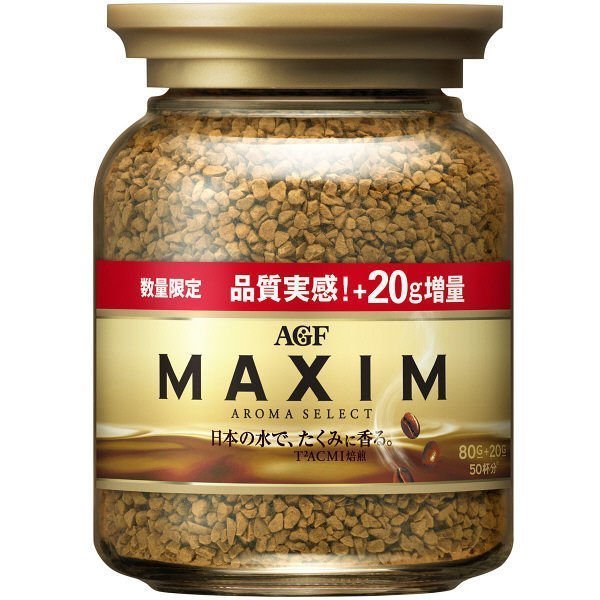 【AGF Maxim】即溶咖啡系列 箴言金-玻璃罐 增量裝 100g 無糖黑咖啡 常溫宅配