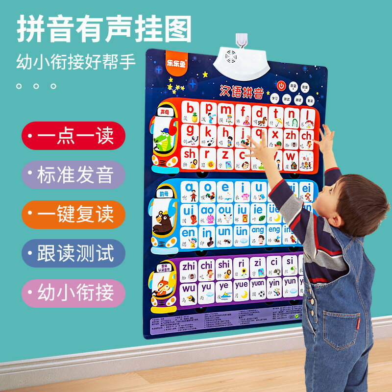 樂樂魚同步一年級早教點讀拼音有聲掛圖兒童學習漢語拼音字母表