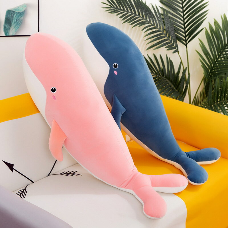 軟體新品羽絨棉鯨魚公仔跨境亞馬遜毛絨玩具可愛魚睡覺抱枕外貿