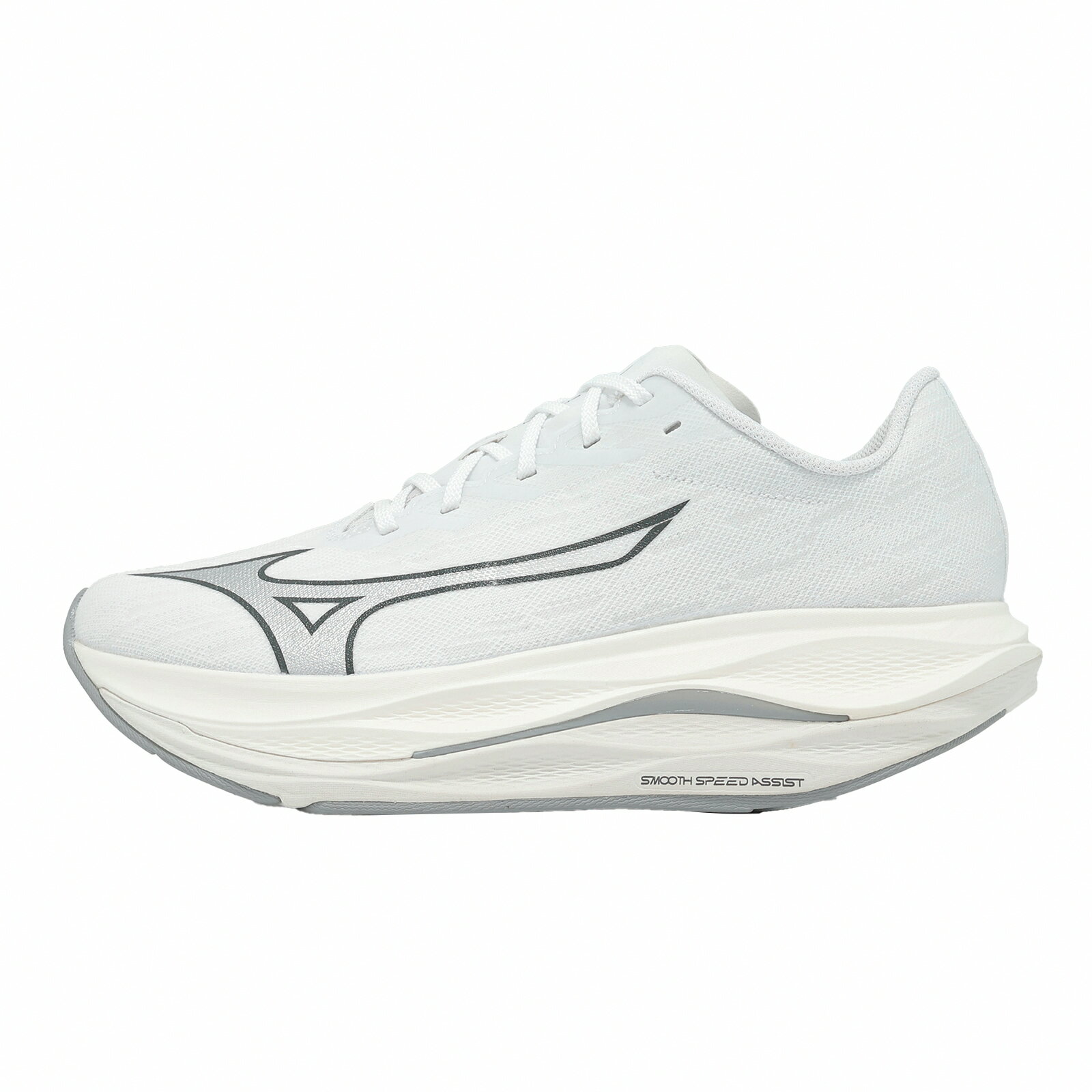 Mizuno 美津濃 競速跑鞋 Wave Rebellion Flash 3 男鞋 白 厚底 緩衝 J1GC2536-81