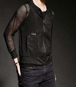 FINDSENSE 韓國潮流 個性 透氣網面 時尚 街頭潮男 夜店 DJ 發型師 必備 特色外套 棒球服