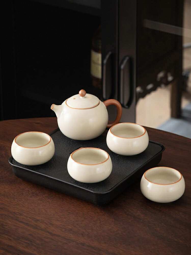 簡約高階功夫小茶具套裝一壺四杯兩杯家用簡約現代酒店用品泡茶盤