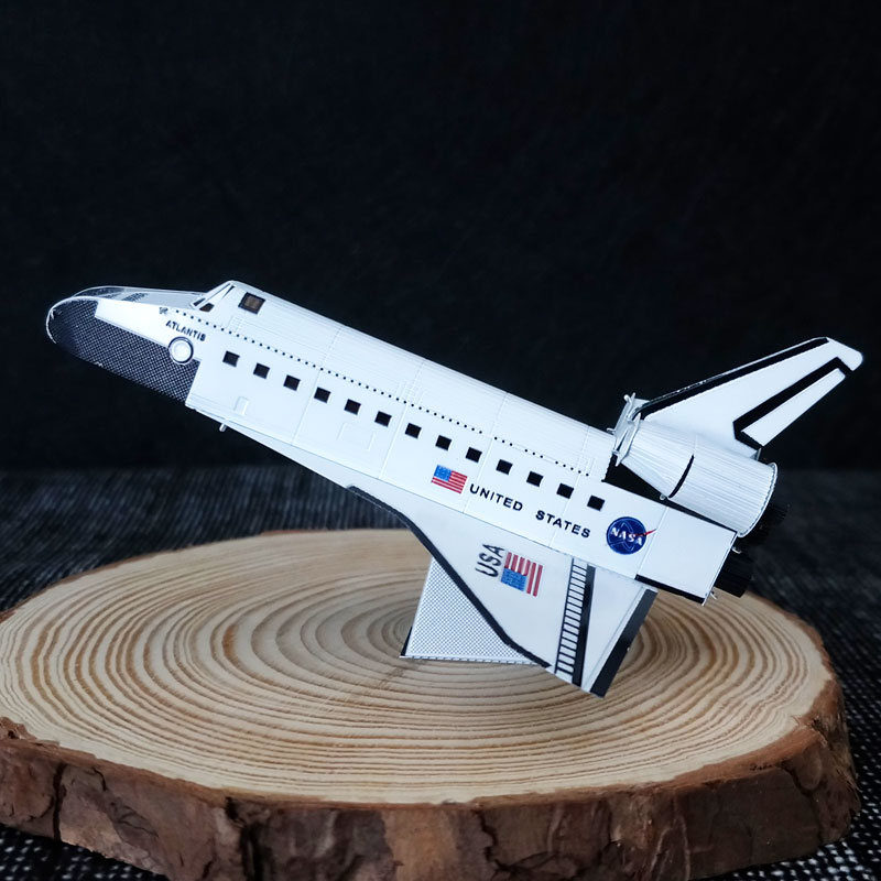 愛拼 全金屬不銹鋼DIY拼裝模型3D迷你納米立體拼圖 彩色航天飛機