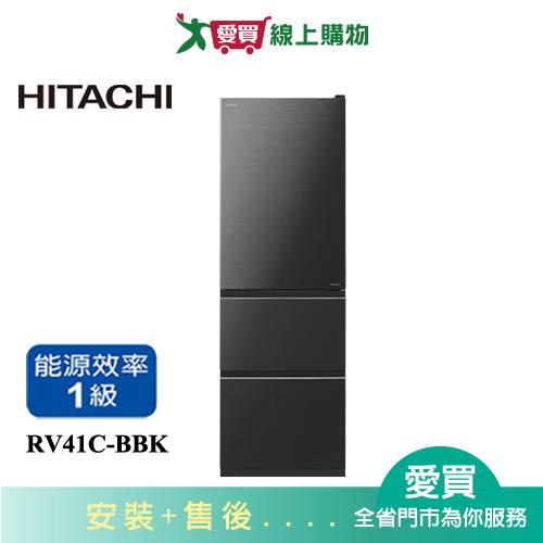 HITACHI日立394L三門變頻冰箱RV41C-BBK含配送+安裝(預購)【愛買】