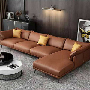 科技布貴妃沙發現代簡約客廳輕奢意式轉角布藝乳膠款沙發組合