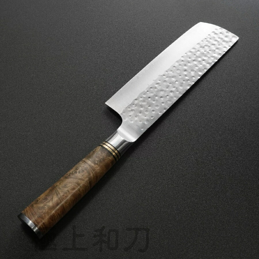 佐治武士作 菜切刀 菜刀 萬用刀刀 花梨瘤柄 SG2粉末鋼 165mm SA506【極上和刀】【日本高品質菜刀】