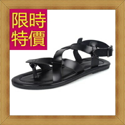 現貨+預購 男羅馬涼鞋-夏季透氣清涼皮革男休閒鞋子1色55l65【獨家進口】【米蘭精品】