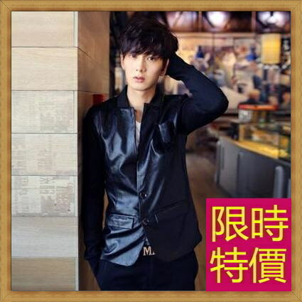 ★皮衣外套 西裝外套-時尚流行商務男西服62i15【韓國進口】【米蘭精品】