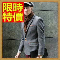 ★毛呢外套 男西服-羊毛修身雙扣翻蓋男西裝外套63af13【韓國進口】【米蘭精品】