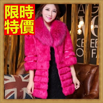 現貨+預購 皮草外套 真兔毛貉子毛領大衣-秋冬保暖修身真皮女夾克63z32【獨家進口】【米蘭精品】 1