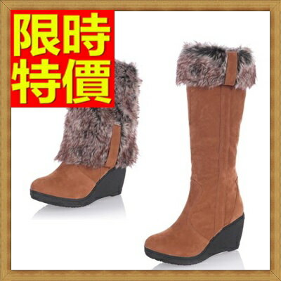 長靴 高筒靴-冬季流行加絨楔型女馬靴3色64e37【獨家進口】【米蘭精品】