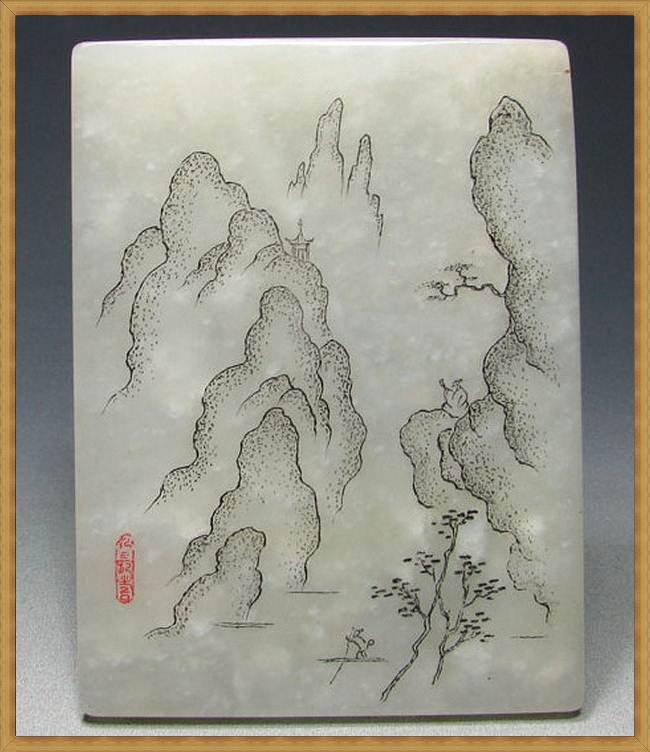 和闐白玉 籽料和闐玉 名家精雕遺愛寺白居易擺件擺飾(非A貨退錢)-開運避邪投資增值【附鑑定書】【奇珍館】hk24 2