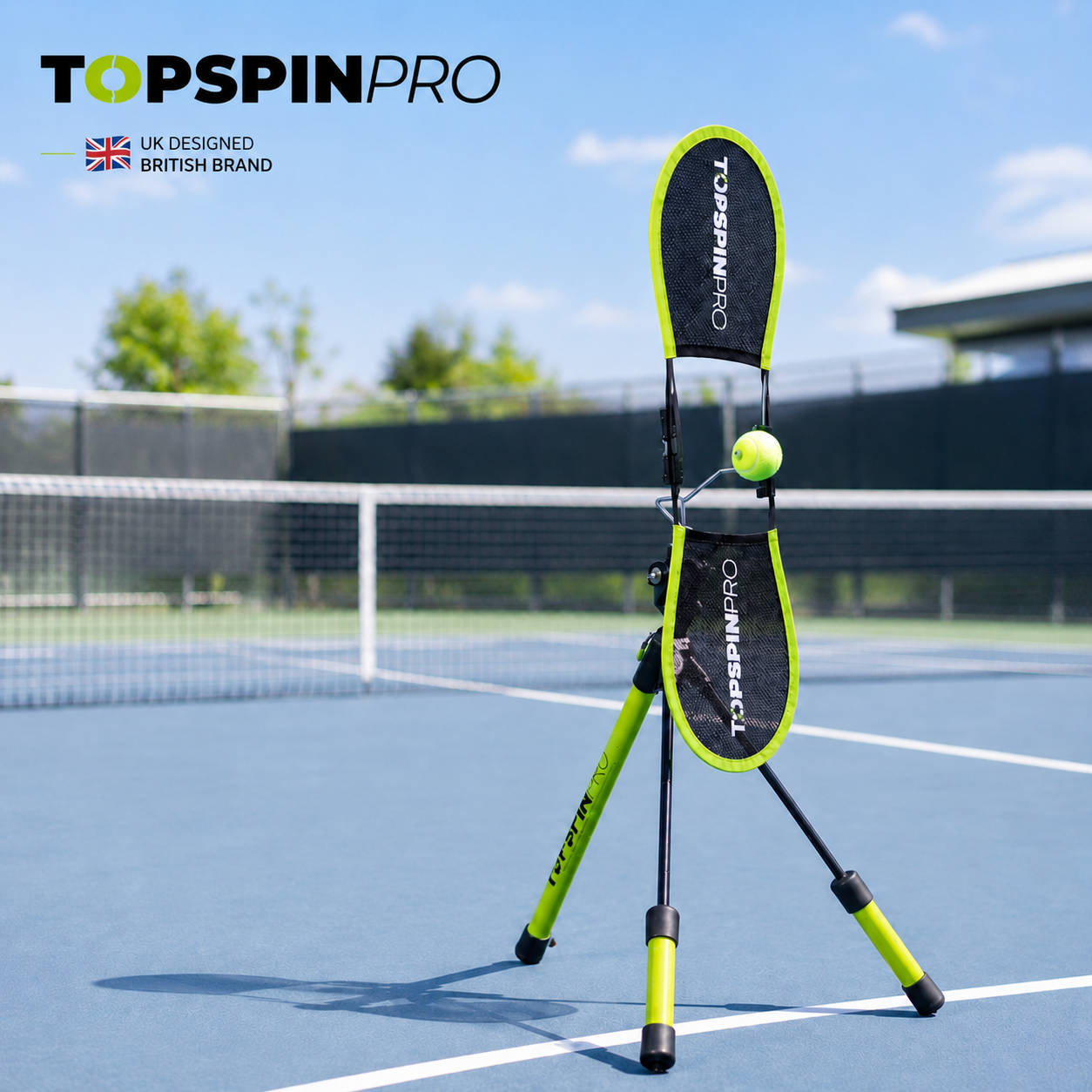 TOPSPINPRO 網球 英國上旋軌跡練習器 可攜式 網球練習器 室內外練習好幫手